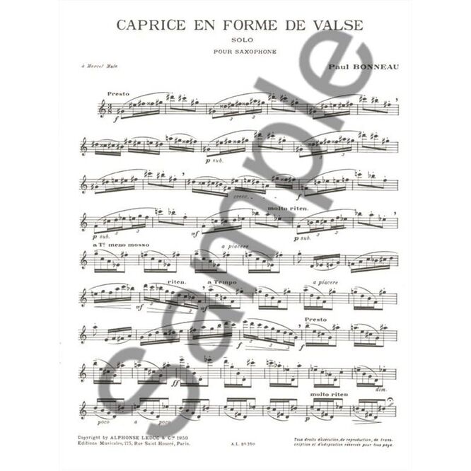 BONNEAU, PAUL.- CAPRICE EN FORME VALSE SAMPLE