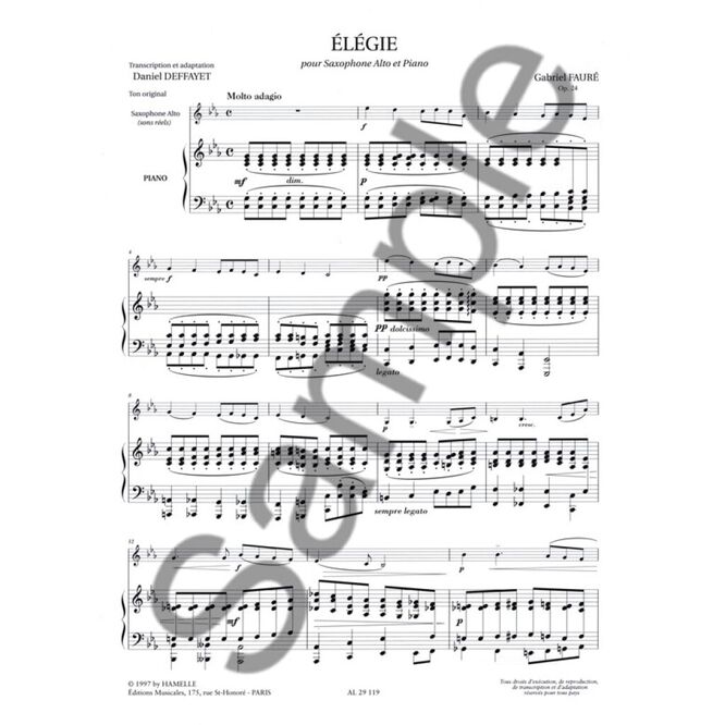 FAURE, GABIREL.- ELEGIE OP.24 SAMPLE