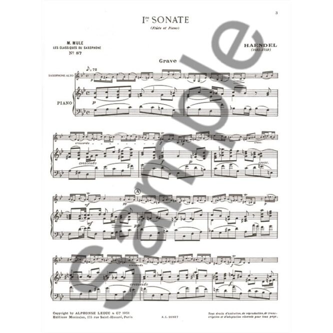 HAENDEL, GEORGE FRIEDRICH.- -PIECES CELEBRES VOL 2' SAMPLE