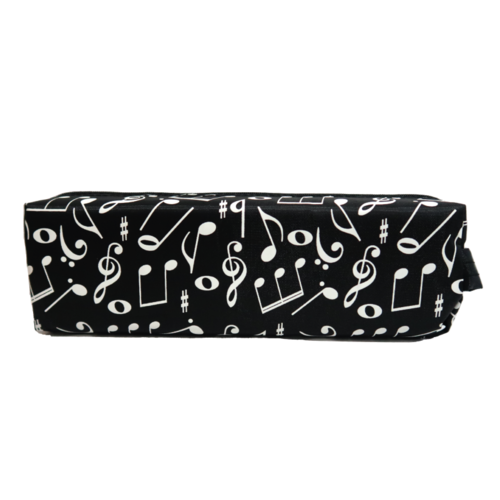 Trousse  Crayons Rectangulaire Notes Musicales Noir et Blanc