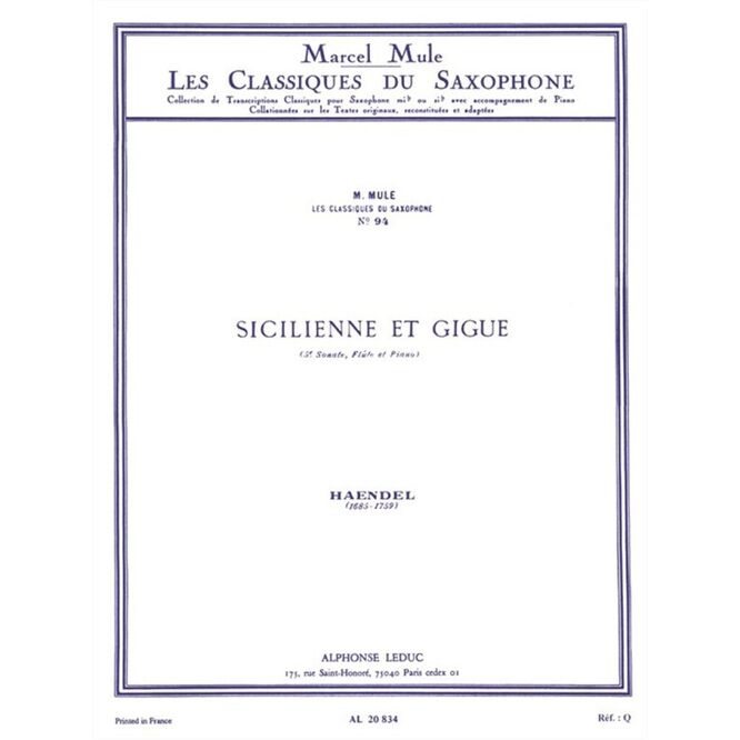 HAENDEL, GEORGE FRIEDRICH.- SICILIENNE ET GIGUE