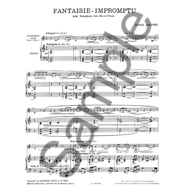 JOLIVET, ANDRE.- FANTAISIE IMPROMPTU SAMPLE