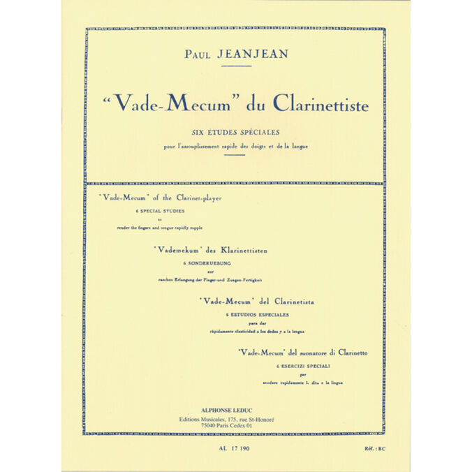 JEANJEAN, PAUL.- VADEMECUM DU CLARINETTISTE