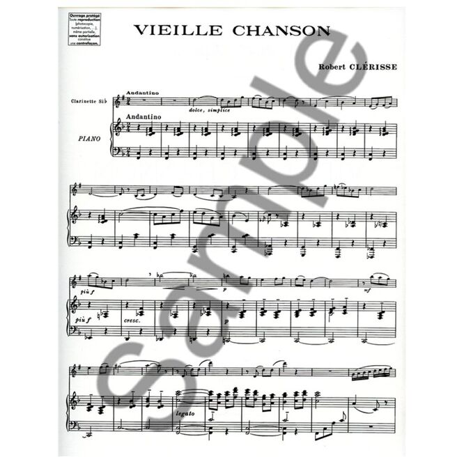 CLERISSE, ROBERT.- VIEILLE CHANSON SAMPLE