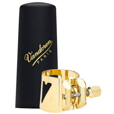 Ligature et Couvre bec Saxophone Soprano Vandoren Optimum Lc06P verni/plastique