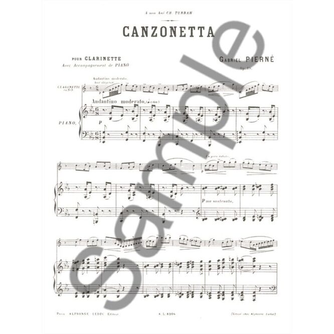 PIERNE, GABIEL.- CANZONETTA OP.19 SAMPLE