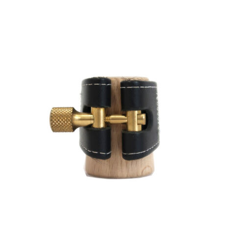 Ligature Saxophone Alto Wood Stone Kodama 2 Cuir Noir pour Bec Selmer