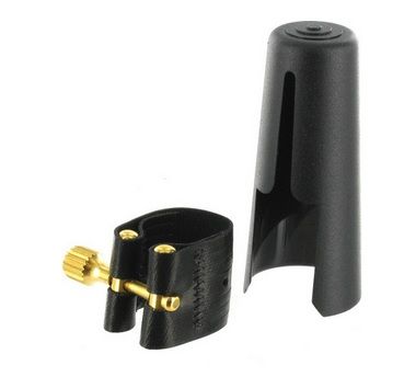 Ligature et Couvre bec Saxophone Soprano Rovner Dark 1RVS