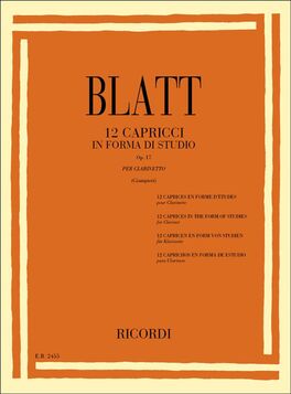 BLATT, FRANZ THADDUS.- 12 CAPRICES EN FORME DTUDE OP.17