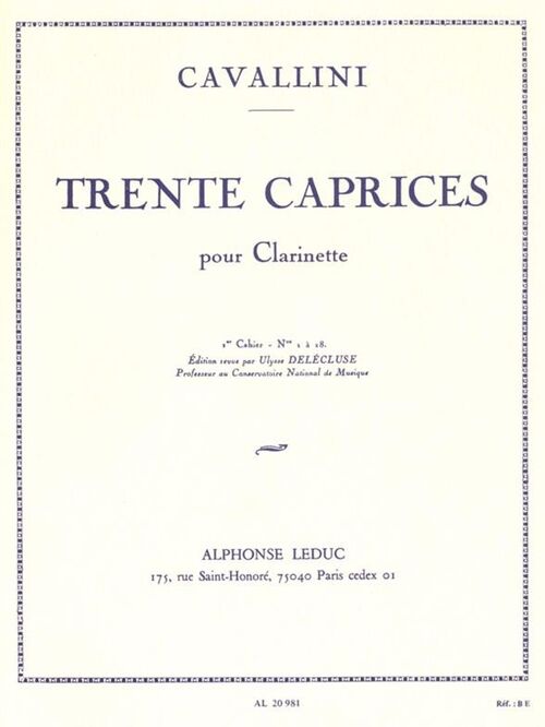 CAVALLINI,ERNESTO.-TRENTE CAPRICES VOL.1 (DELECLUSE)