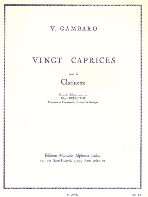 GAMBARO,VINCENZO.-2 VINGT CAPRICES