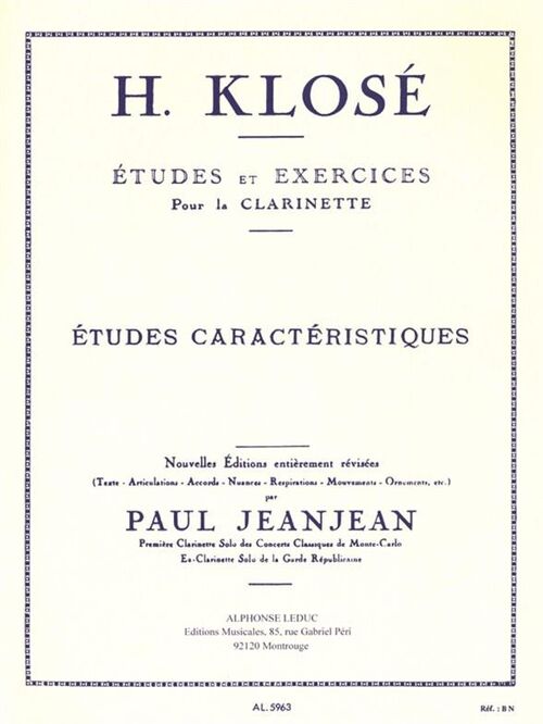 KLOSE, HYACINTHE-ELONORE.- VINGT (20) TUDES CARACTRISTIQUES (JEANJEAN)