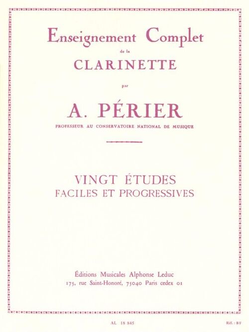 PERIER, AUGUSTE.- VINGT (20) ETUDES FCILES ET PROGRESSIVES