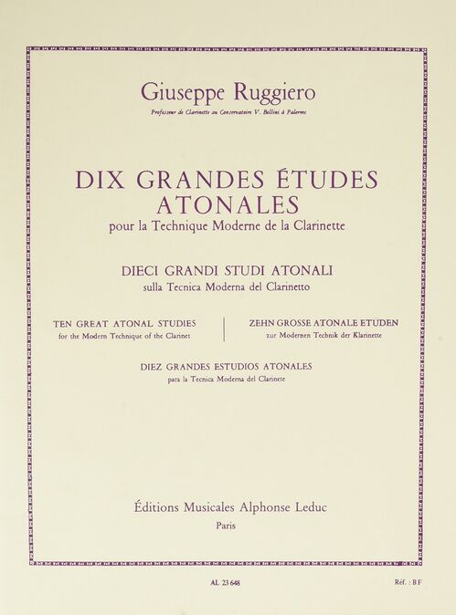 RUGGIERO, GIUSEPPE.- DIX (10) GRANDES ETUDESS ATONALES