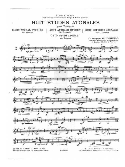 RUGGIERO, GIUSEPPE.- 8 ETUDES ATONALES SAMPLE