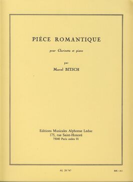 BITSCH, MARCEL.- PIECE ROMANTIQUE