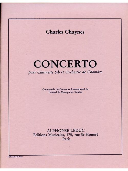 CHAYNES, CHARLES.- CONCERTO