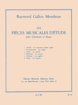 GALLOIS MONTBRUN, RAYMOND.- SIX PIECES MUSICALES DETUDE
