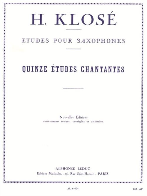 KLOSE, HYACINTHE-ELEONORE.- 15 ETUDES CHANTANTES