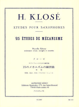 KLOSE, HYACINTHE-ELEONORE.- 25 ETUDES DE MECANISME