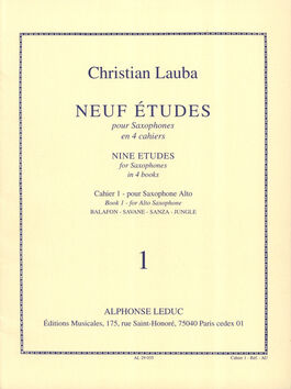 LAUBA, CHRISTIAN.- NEUF ETUDES VOL.1 (9) SAXOPHONE ALTO