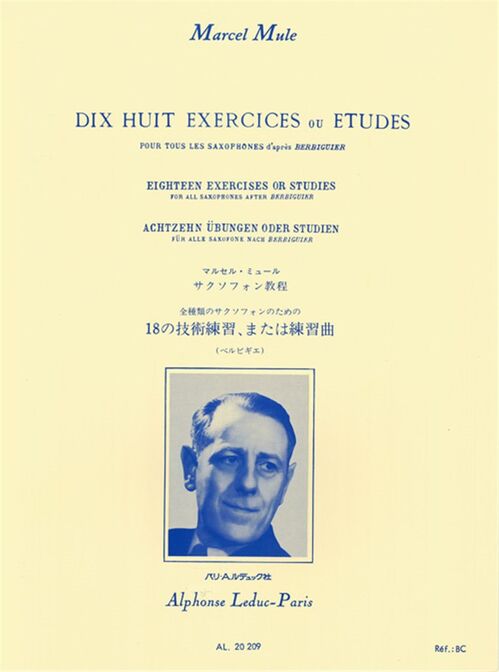 MULE, MARCEL.- DIX HUIT EXERCISES OU ETUDES DAPRES BERBIGUIER