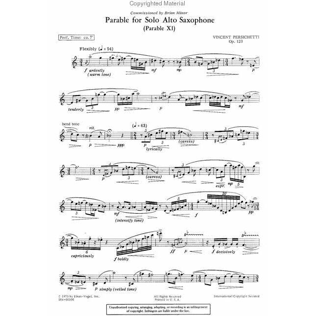 PERSICHETTI, VINCENT.- PARABLE XI OP.123 SAMPLE