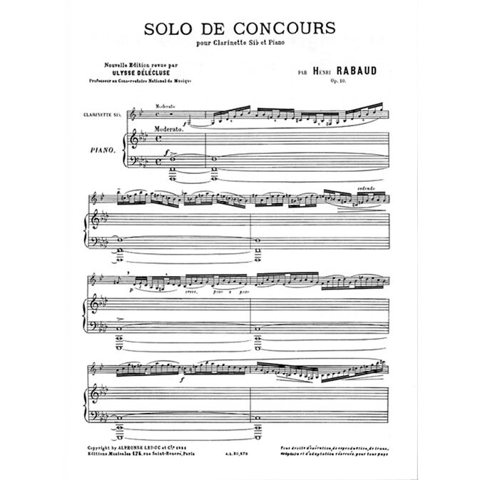 RABAUD, HENRI.- SOLO DE CONCOURS OP.10 SAMPLE